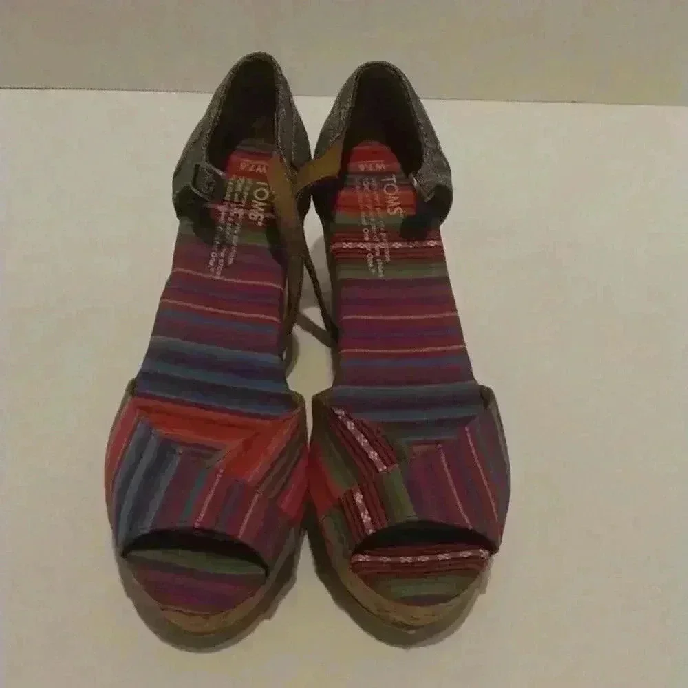 Toms Women Multicolor Wedge Sandals